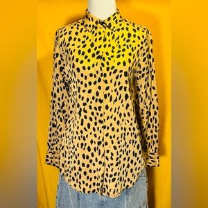 Leopard print Chico’s button down shirt